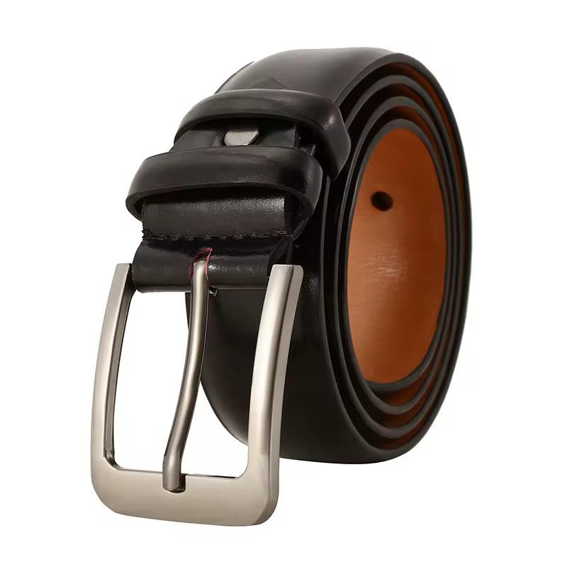Genuine Leather Dress Belt For Men - Mens Belts For Suits, Jeans, Uniform With Single Prong Buckle - Designed in the USA ( pack of 1 )