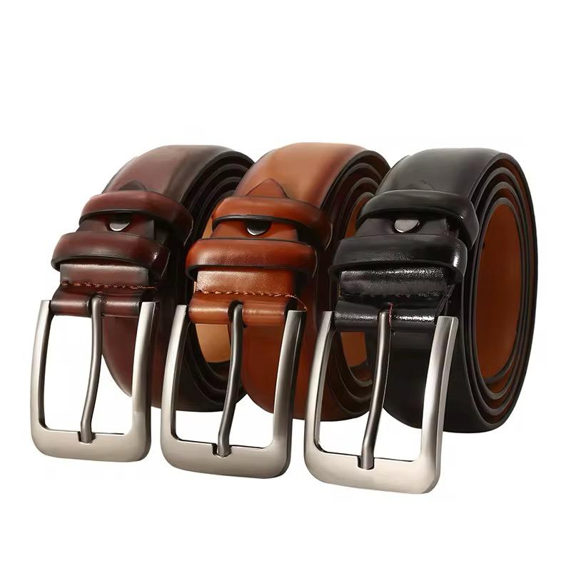 Genuine Leather Dress Belt For Men - Mens Belts For Suits, Jeans, Uniform With Single Prong Buckle - Designed in the USA ( pack of 1 )