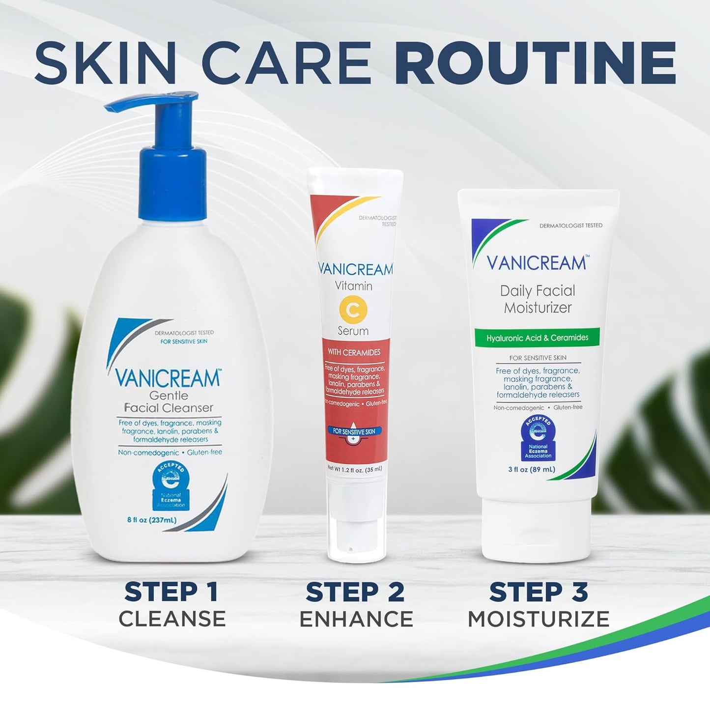 Vanicream Daily Facial Moisturizer With Ceramides and Hyaluronic Acid - Formulated Without Common Irritants for Those with Sensitive Skin, 3 fl oz (Pack of 1)