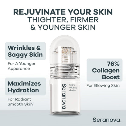 Seranova Micro Infusion for Skin Care, Facial Moisturizing Essence, Serum Smooth Skin Facial Serum for All Skin Types, 1-Month Supply
