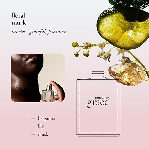 philosophy amazing grace eau de toilette - clean & floral women's perfume - with notes of bergamot, muguet & musk - long lasting fragrance