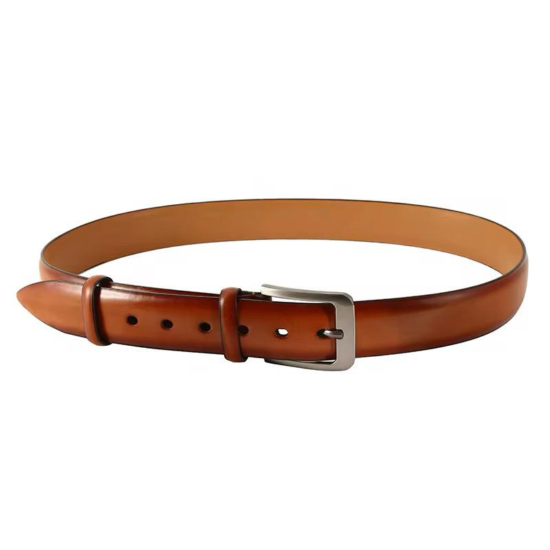 Genuine Leather Dress Belt For Men - Mens Belts For Suits, Jeans, Uniform With Single Prong Buckle - Designed in the USA ( pack of 1 )