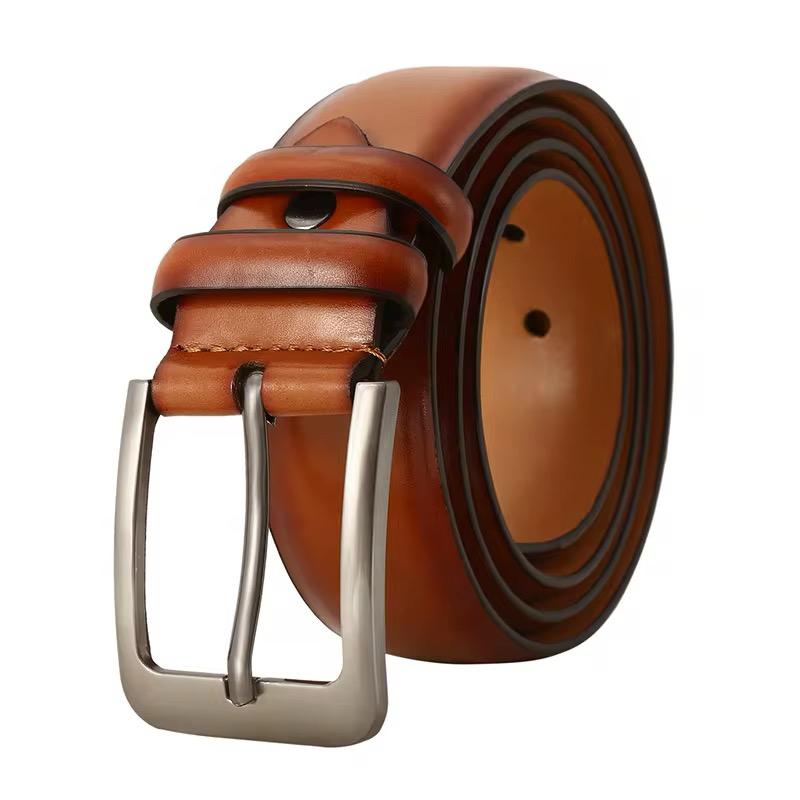 Genuine Leather Dress Belt For Men - Mens Belts For Suits, Jeans, Uniform With Single Prong Buckle - Designed in the USA ( pack of 1 )