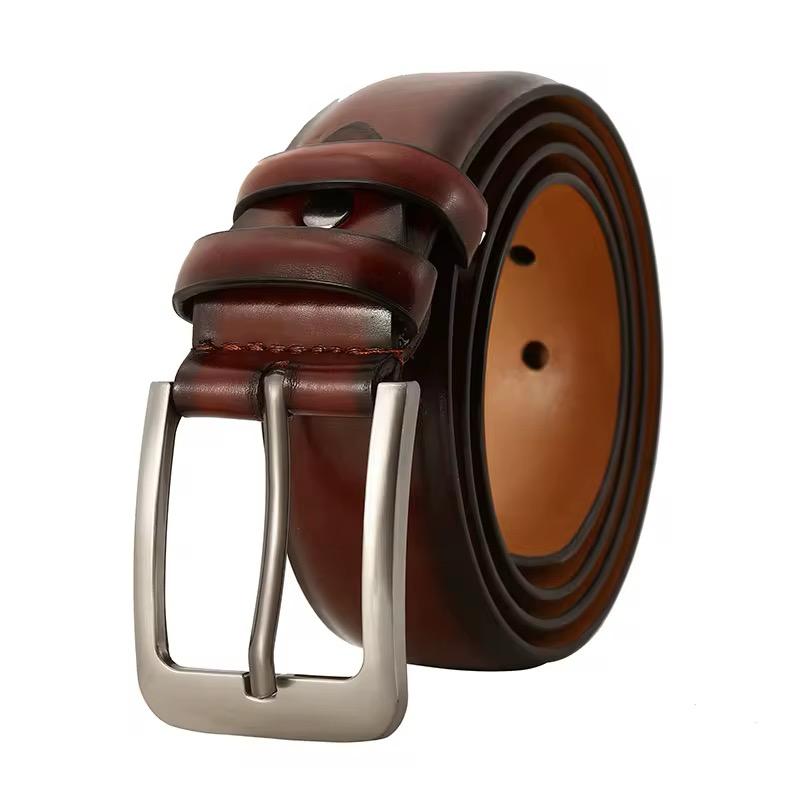Genuine Leather Dress Belt For Men - Mens Belts For Suits, Jeans, Uniform With Single Prong Buckle - Designed in the USA ( pack of 1 )